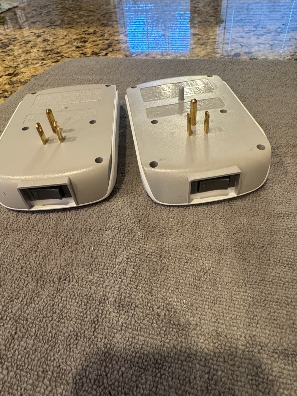 White Plug-In Surge Protector Outlet Splitter (Pair) - Picture 3 of 5